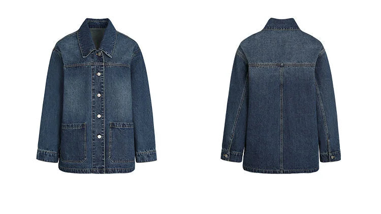 Casual Loose Denim Pockets Retro Jacket