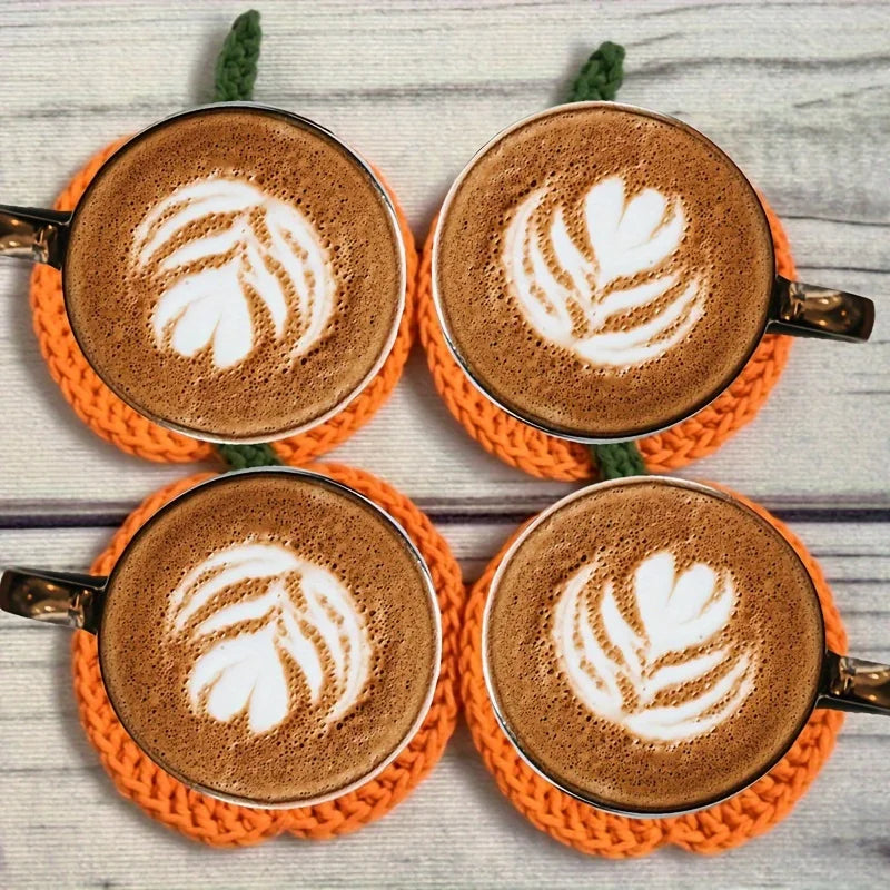 Autumn Crochet Pumpkin Coasters