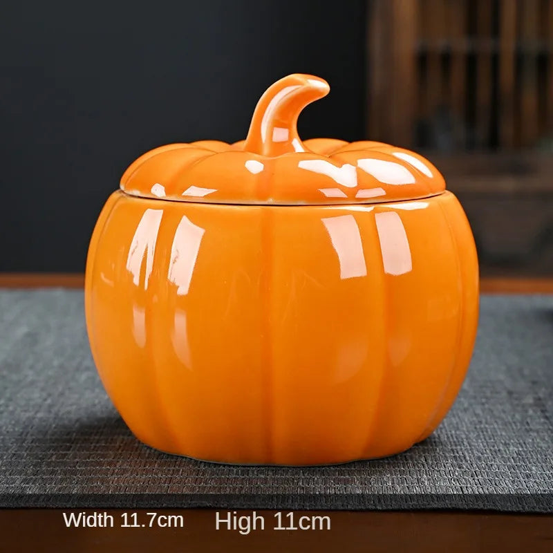 Simulated Pumpkin Tea Jar Ceramic Candy