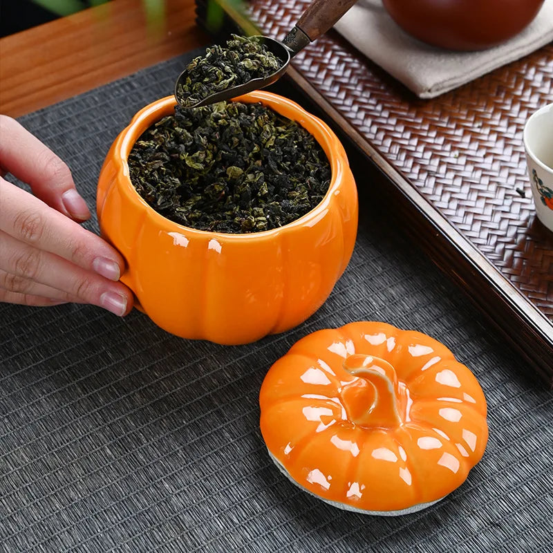 Simulated Pumpkin Tea Jar Ceramic Candy