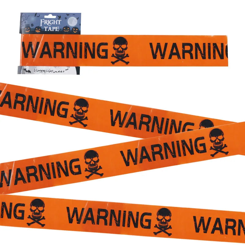 1PC Halloween Props Window Prop Warning line Plastic Skull