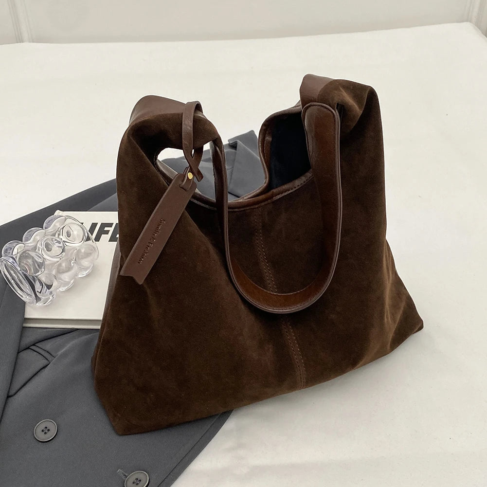 Suede Hobo Bag Vintage Shoulder