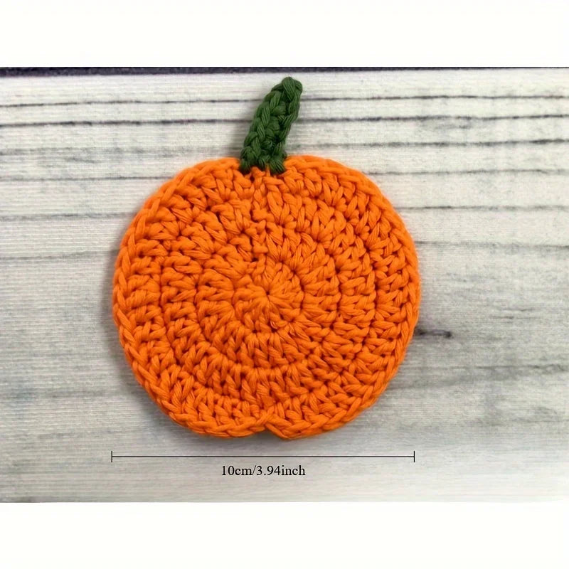 Autumn Crochet Pumpkin Coasters