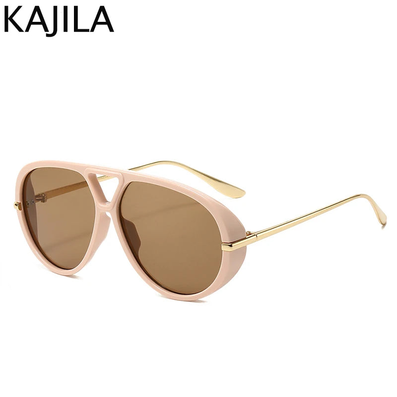 Oversized Pilot Oval Punk Sunglasses