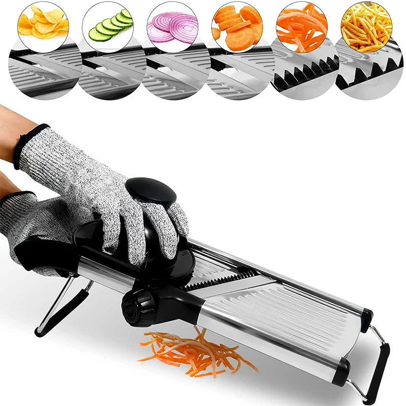 Professional Cutting in Seconds with the Adjustable Stainless Steel Mandoline