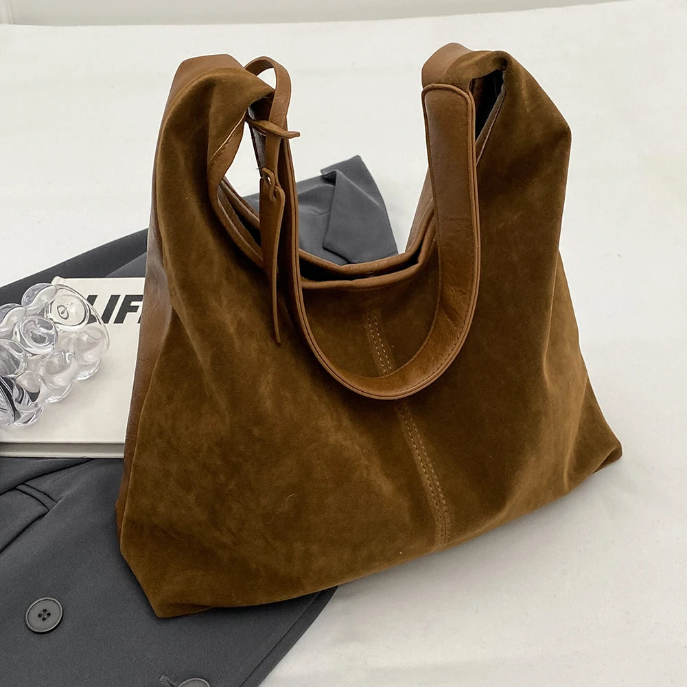 Suede Hobo Bag Vintage Shoulder