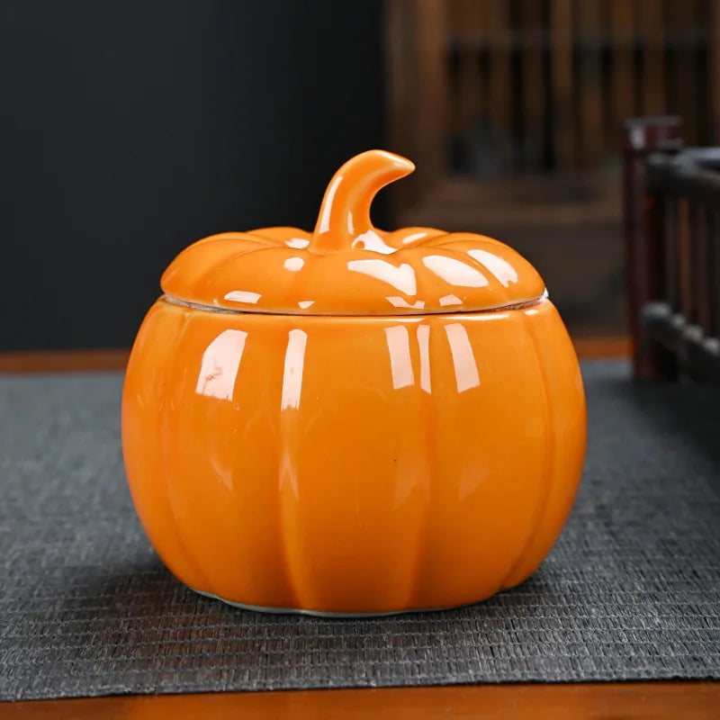 Simulated Pumpkin Tea Jar Ceramic Candy