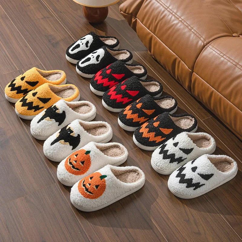Halloween Slippers Embroidered Indoor