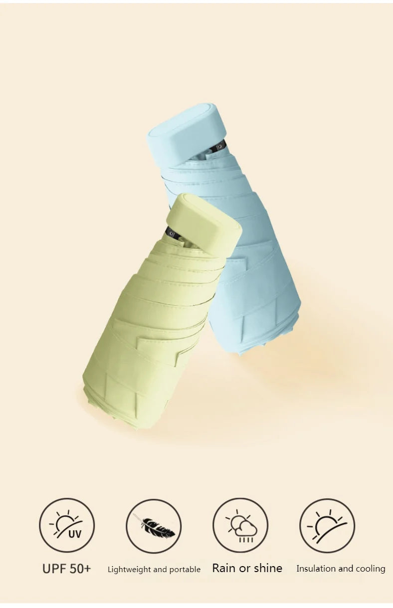 Mini Portable Umbrella – Stylish Protection Against Sun & Rain