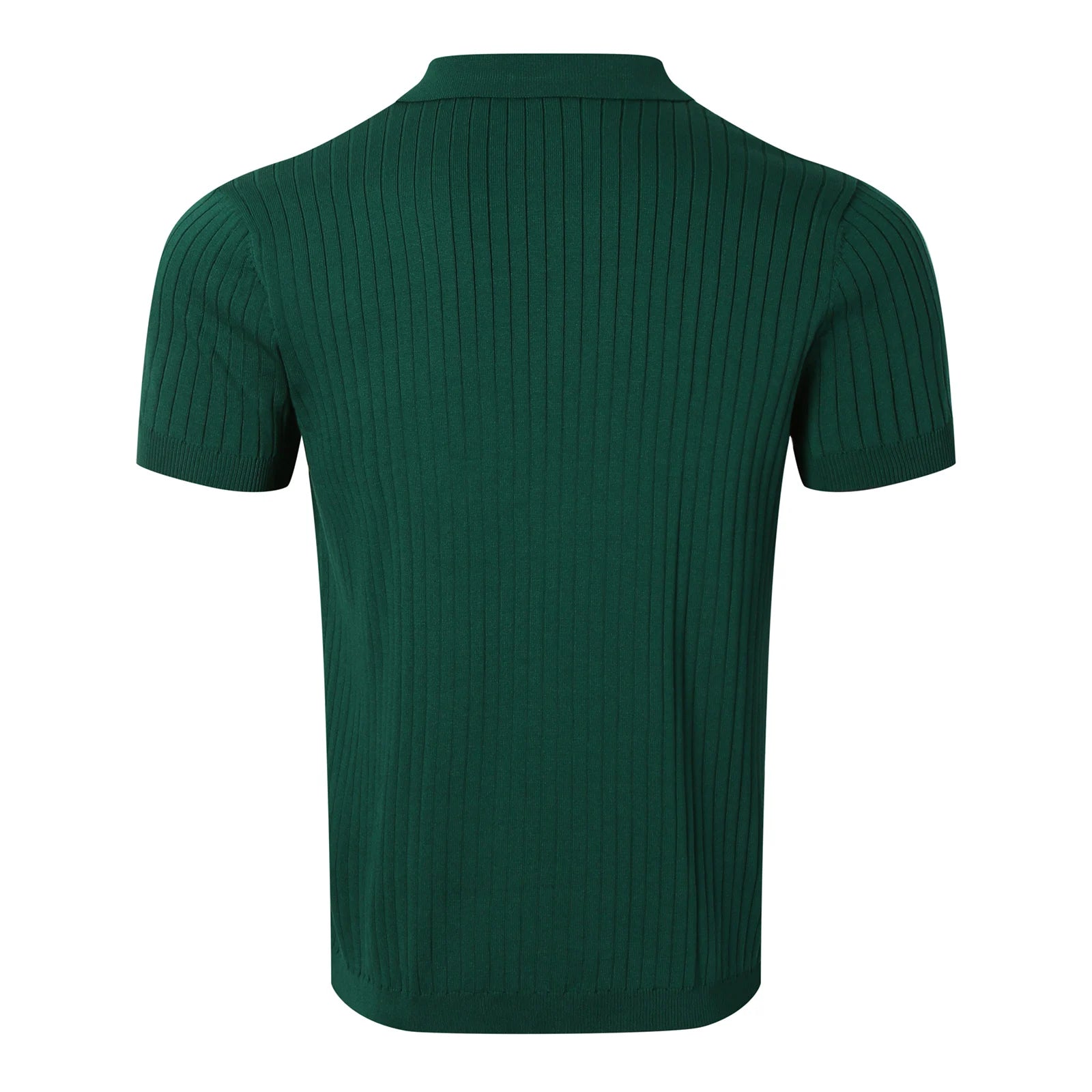 Clothing Retro Knit Lapel Striped Polo Shirt