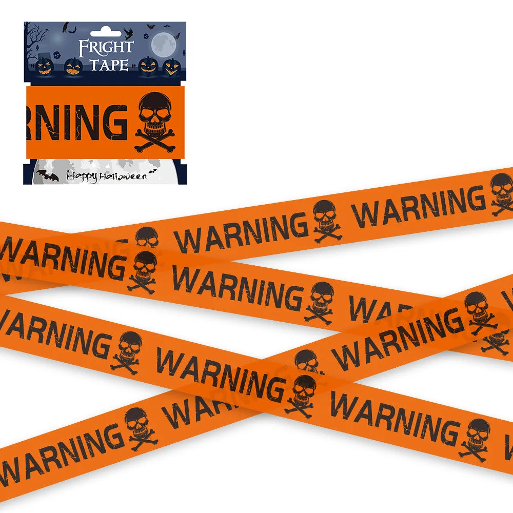 1PC Halloween Props Window Prop Warning line Plastic Skull