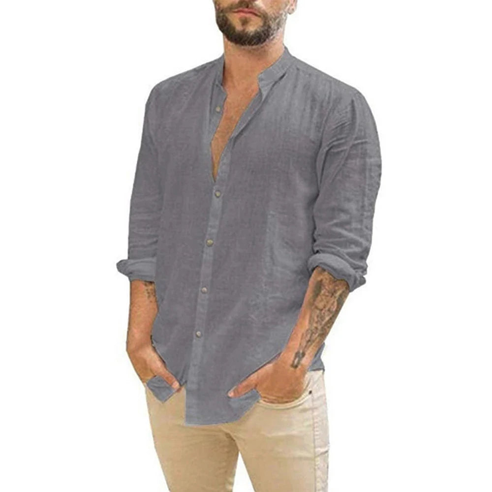 Cotton Linen Long-Sleeved Shirts Summer