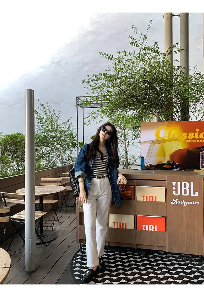 Casual Loose Denim Pockets Retro Jacket