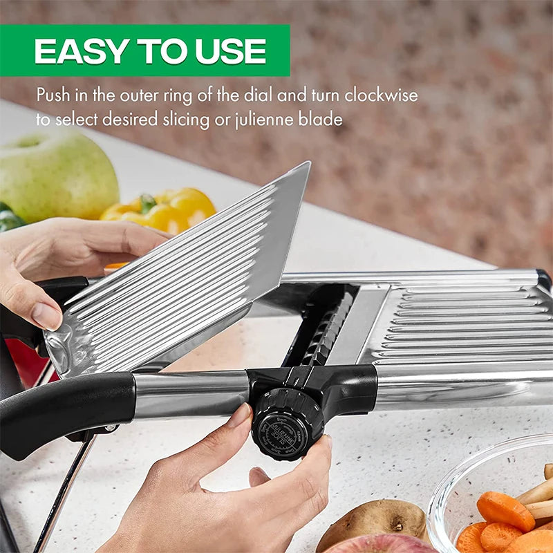 Professional Cutting in Seconds with the Adjustable Stainless Steel Mandoline