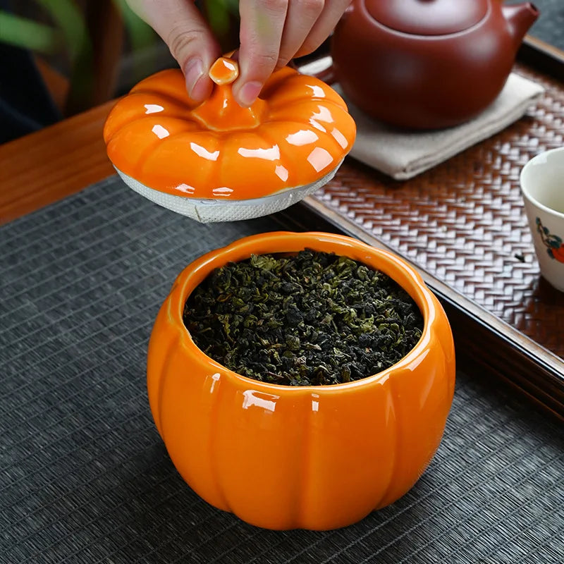 Simulated Pumpkin Tea Jar Ceramic Candy