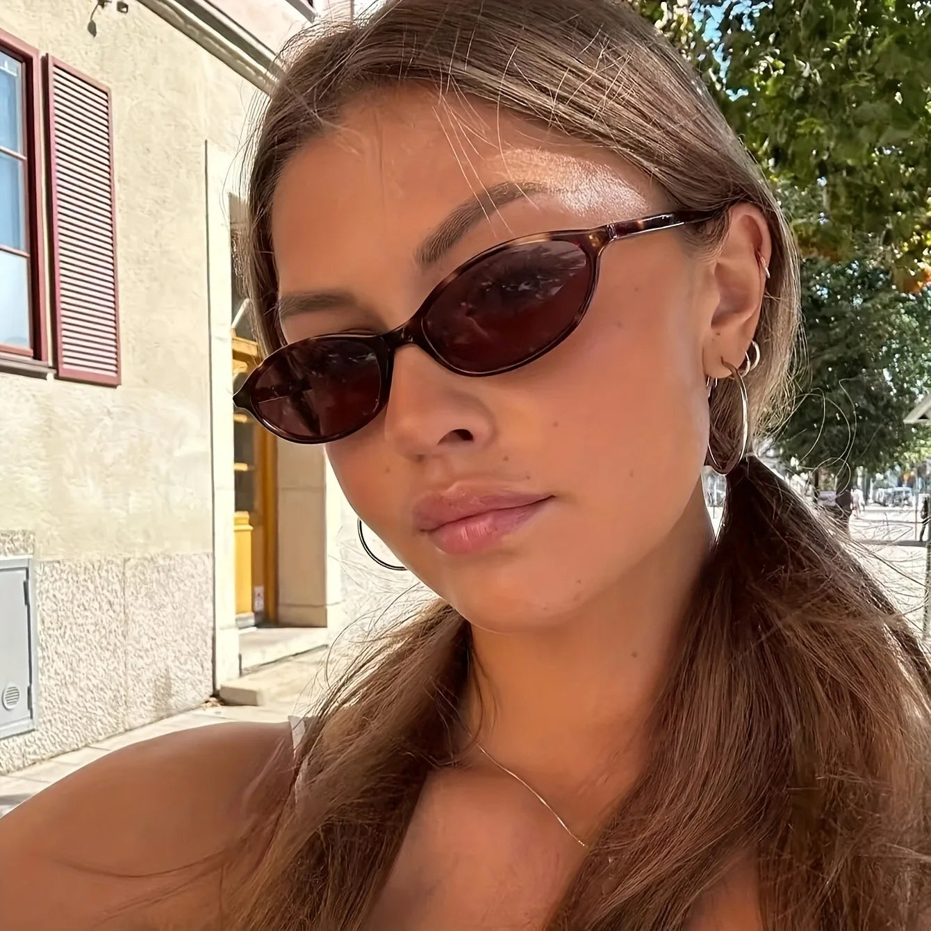 Oval Frame Classic Glasses Versatile