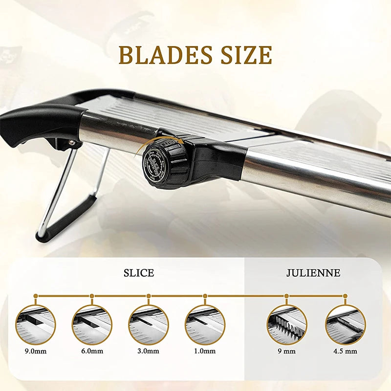 Professional Cutting in Seconds with the Adjustable Stainless Steel Mandoline