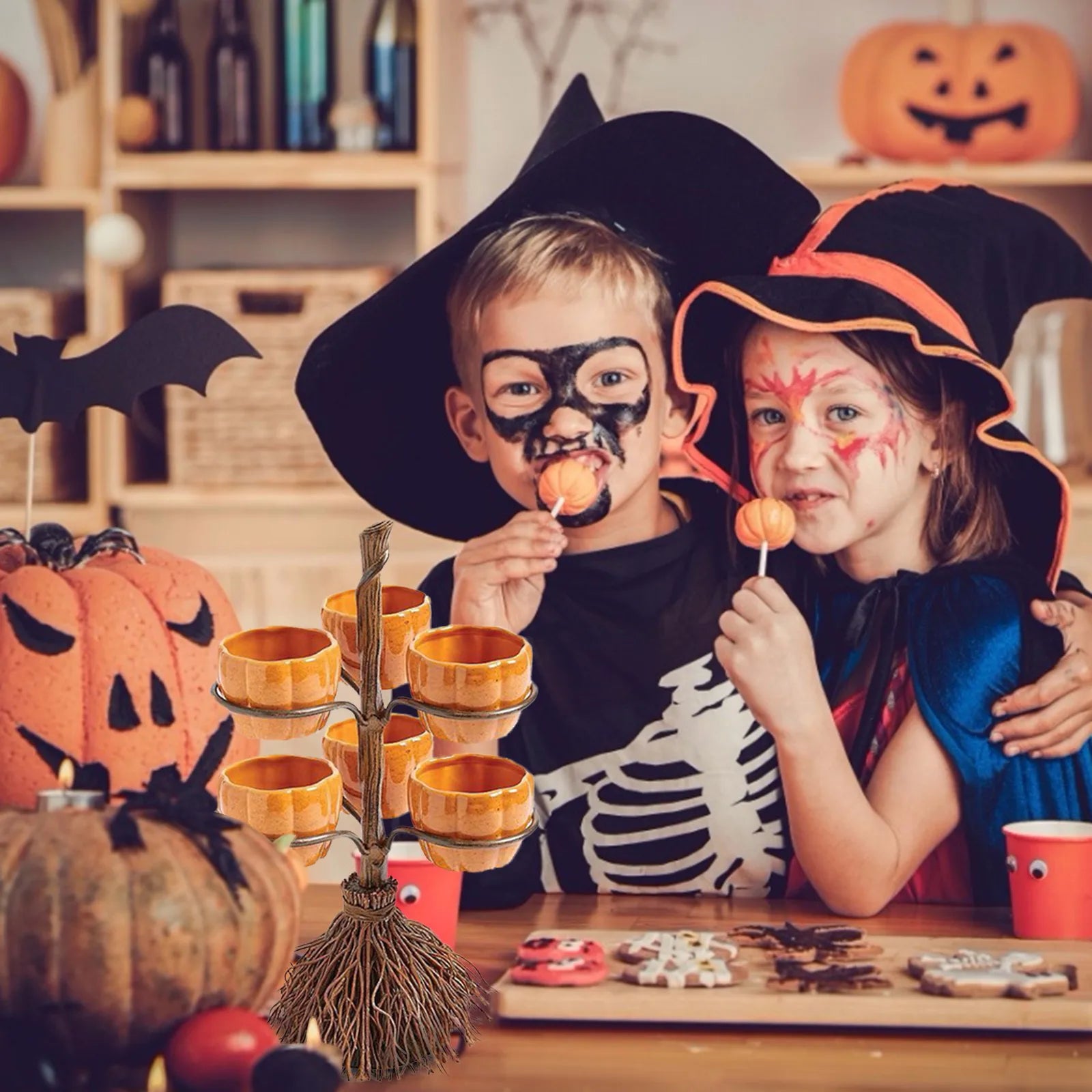 Halloween Pumpkin Snack Bowl Rack Fruit