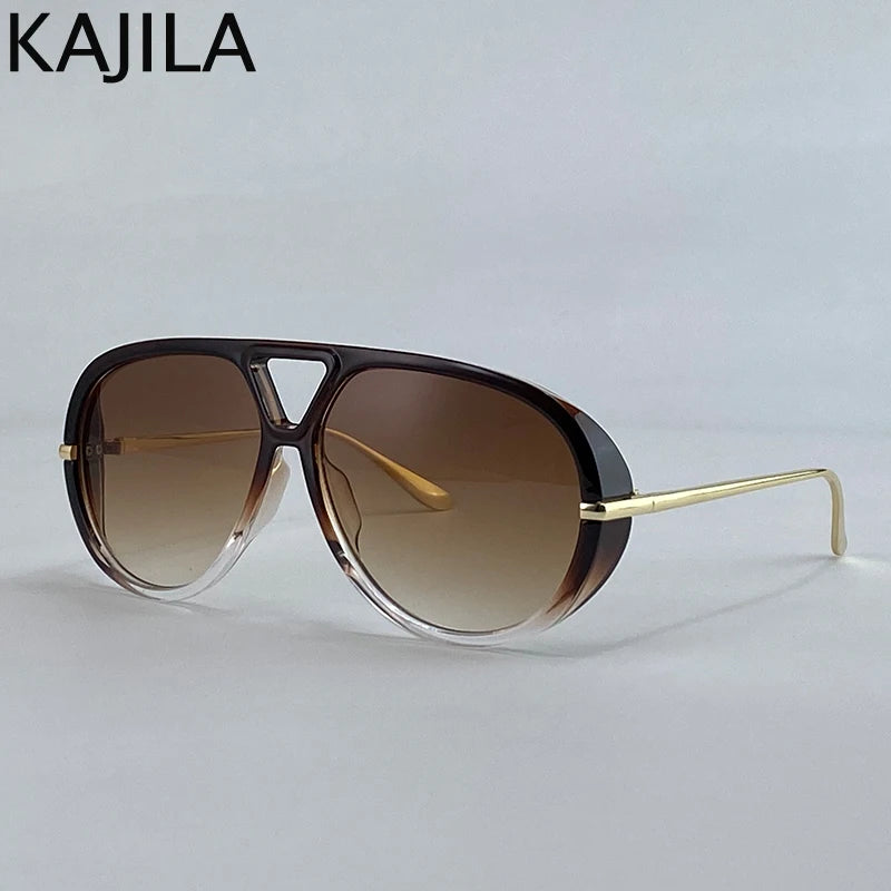 Oversized Pilot Oval Punk Sunglasses