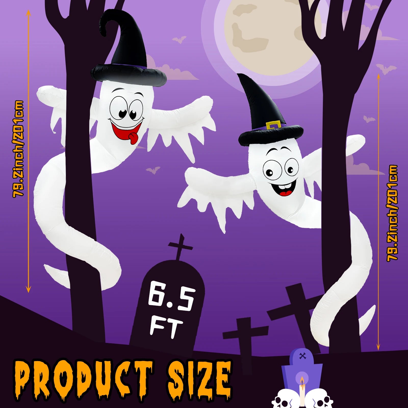 2 pcs Halloween Inflatables Outdoor Decor