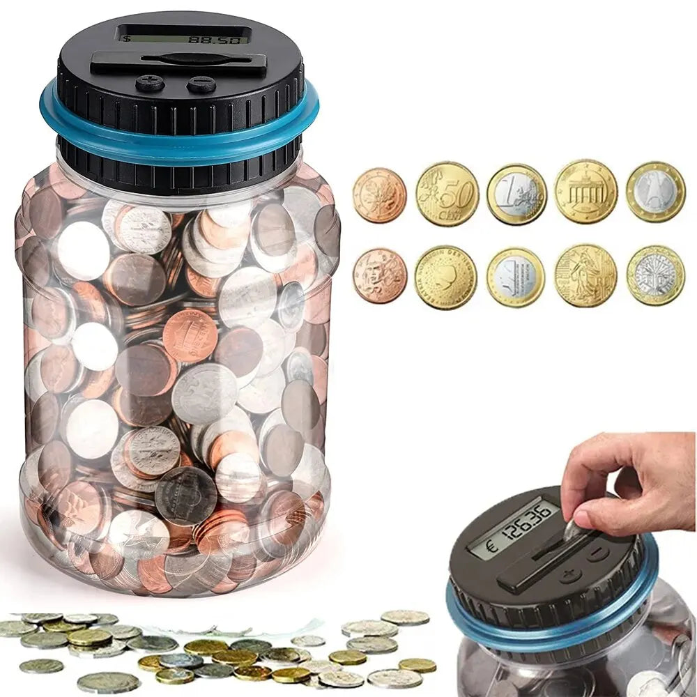 Digital Coin Counting Money Jar