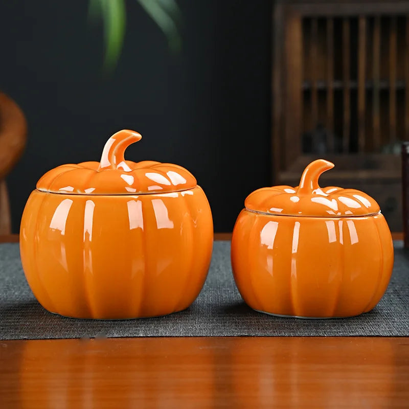 Simulated Pumpkin Tea Jar Ceramic Candy