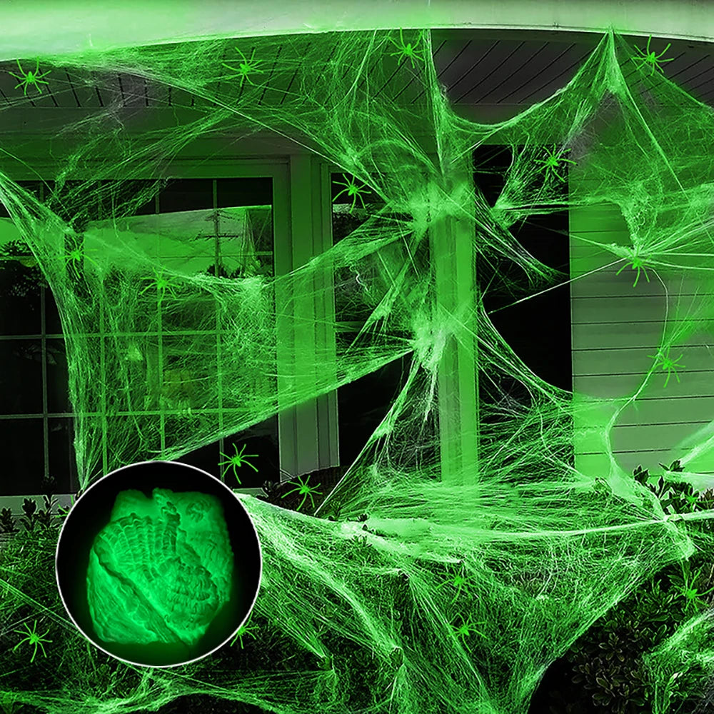 Halloween Fluorescent Spider Webs