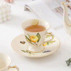European Lemon Espresso Cups Retro Elegant Ceramic