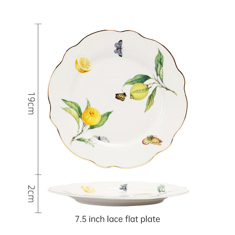 European Lemon Espresso Cups Retro Elegant Ceramic