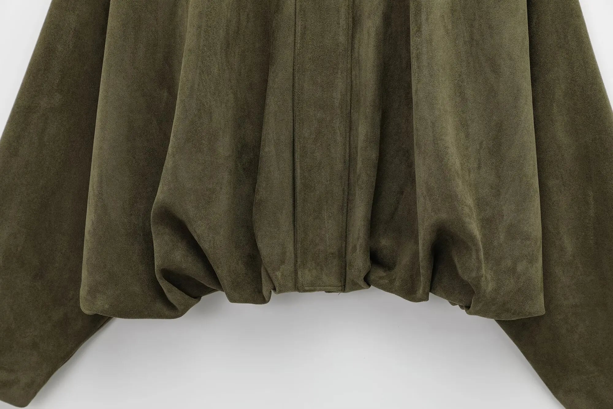 Women Brown Green Suede Jacket Loose