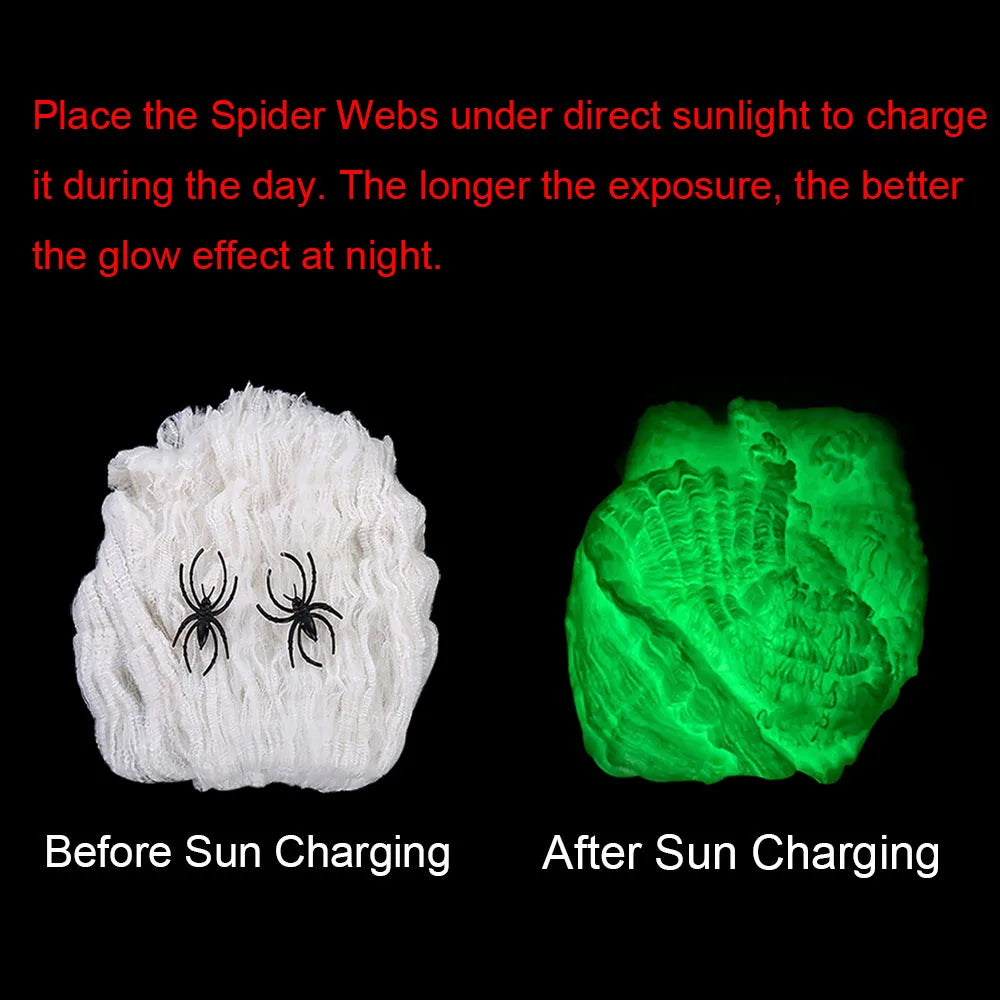 Halloween Fluorescent Spider Webs