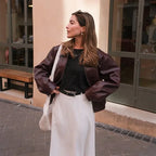 Vintage Wine Red Loose Jacket