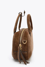 Mini Double Handle Suede Bag