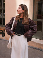 Vintage Wine Red Loose Jacket