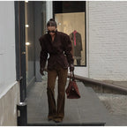 Retro Brown Up Suede Jacket