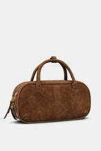 Mini Double Handle Suede Bag