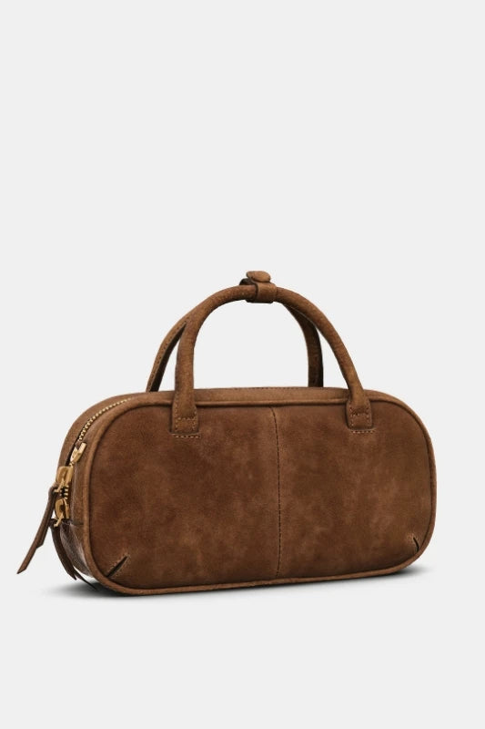 Mini Double Handle Suede Bag
