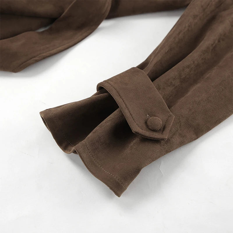 Retro Brown Up Suede Jacket