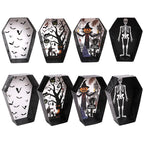 12/24Pcs Halloween Coffin Paper Food Serving Trays Candy