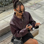 Vintage Wine Red Loose Jacket