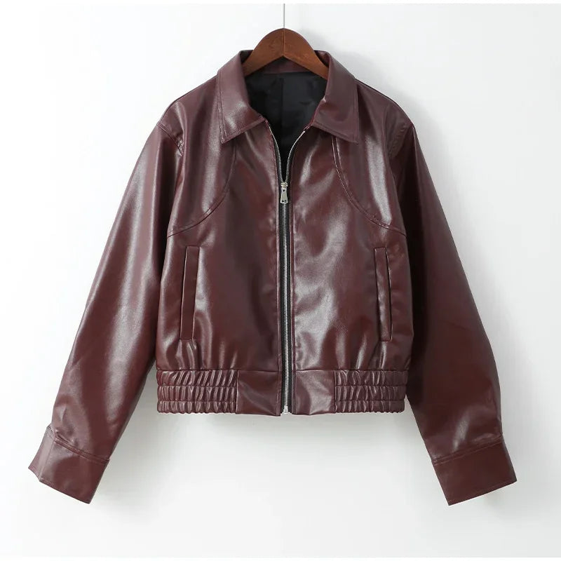 Vintage Wine Red Loose Jacket