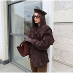 Retro Brown Up Suede Jacket