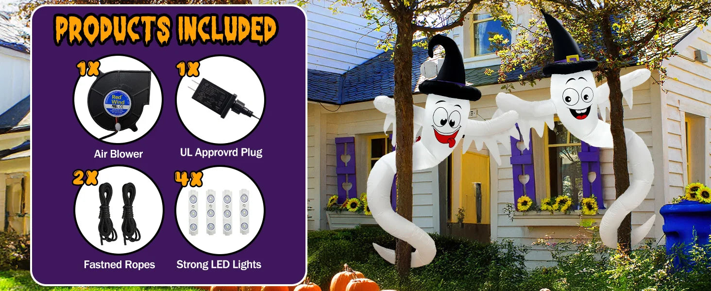 2 pcs Halloween Inflatables Outdoor Decor