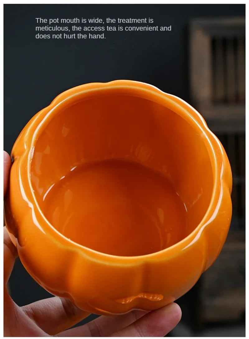 Simulated Pumpkin Tea Jar Ceramic Candy