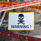 1PC Halloween Props Window Prop Warning line Plastic Skull