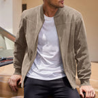 suede nap fabric casual jacket Round neck