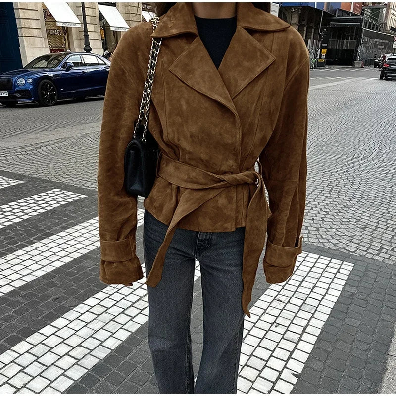 Retro Brown Up Suede Jacket
