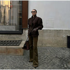 Retro Brown Up Suede Jacket