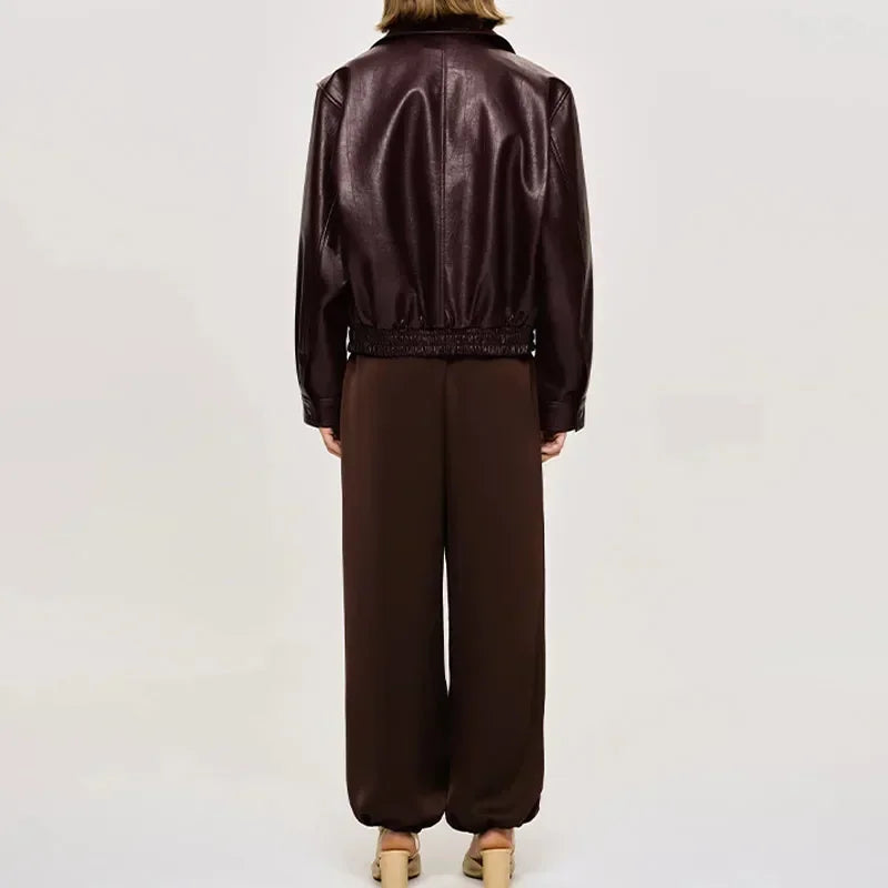 Vintage Wine Red Loose Jacket