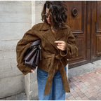 Retro Brown Up Suede Jacket